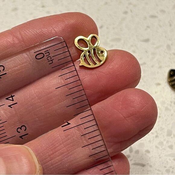 Small Bee Stud Earring Stainless Steel Mini Earrings - Picture 7 of 9
